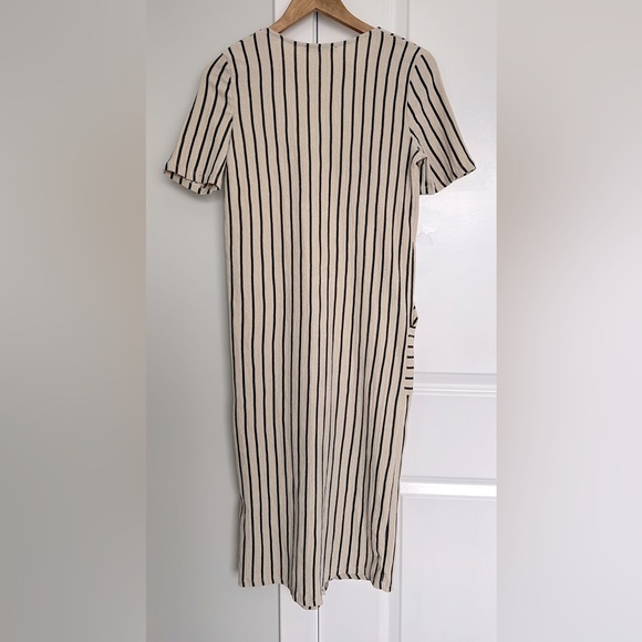 Zara Cream Striped Dress - Picture 4 of 5